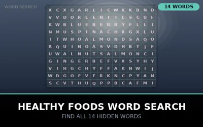 Healthy Foods Word Search Word Search Puzzle