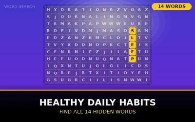 Healthy Daily Habits Word Search Puzzle