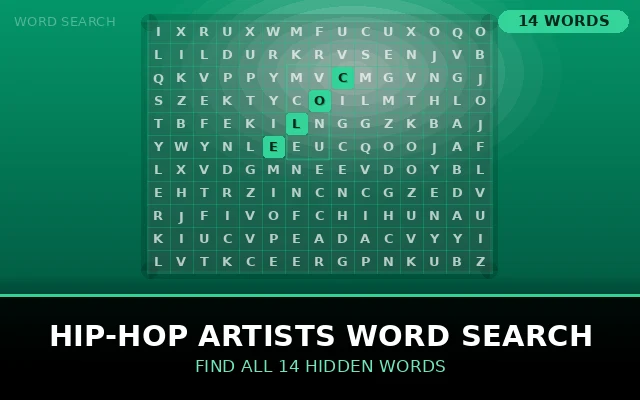 Hip-Hop Artists Word Search Grid