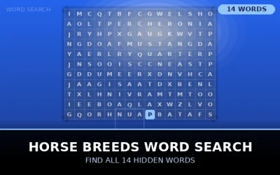 Horse Breeds Word Search Word Search Puzzle