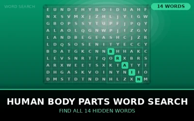 Human Body Parts Word Search Word Search Puzzle