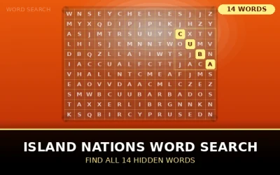 Island Nations Word Search Word Search Puzzle
