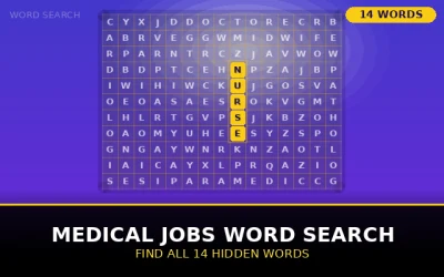 Medical Jobs Word Search Word Search Puzzle