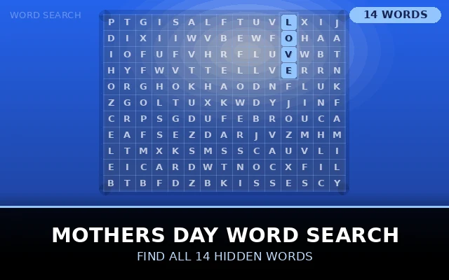 Mothers Day Word Search Grid