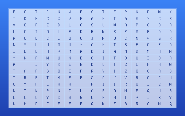 Movie Genres Word Search Grid