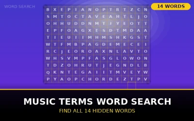 Music Terms Word Search Word Search Puzzle