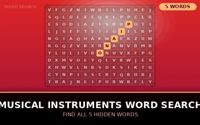 Musical Instruments Word Search Word Search Puzzle