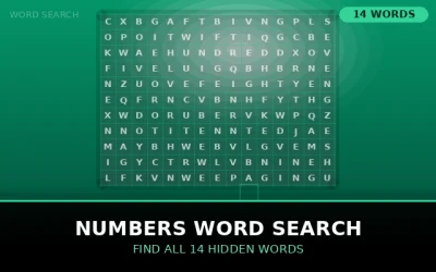 Numbers Word Search Word Search Puzzle