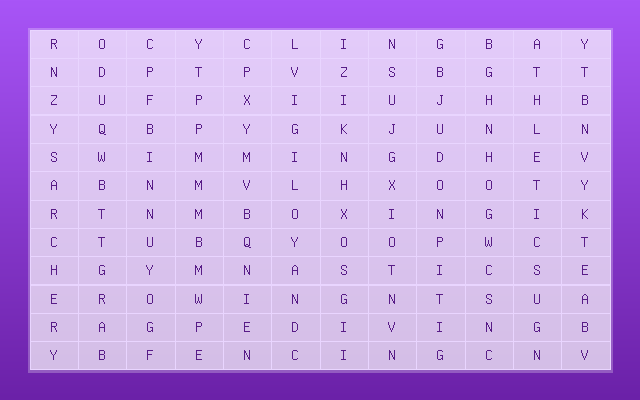 Olympic Sports Word Search Word Search Puzzle