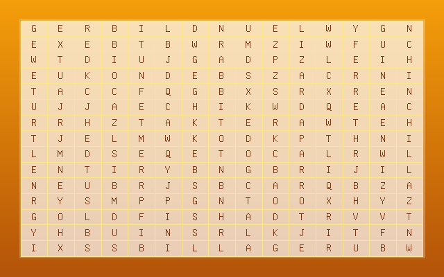 Pets Word Search Grid