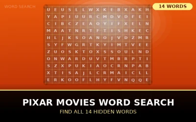 Pixar Movies Word Search Word Search Puzzle