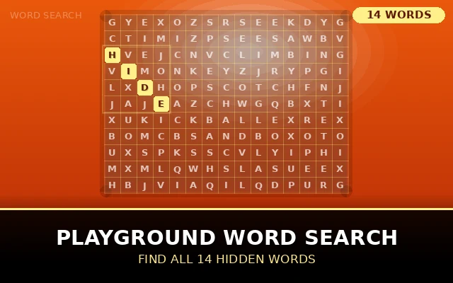 Playground Word Search Grid