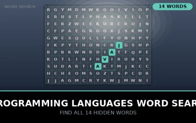 Programming Languages Word Search Word Search Puzzle