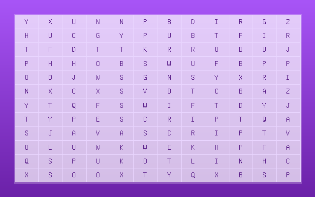 Programming Languages Word Search Puzzle