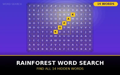 Rainforest Word Search Word Search Puzzle