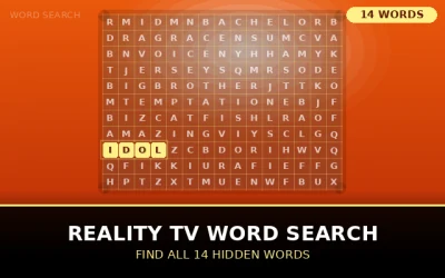 Reality TV Word Search Word Search Puzzle