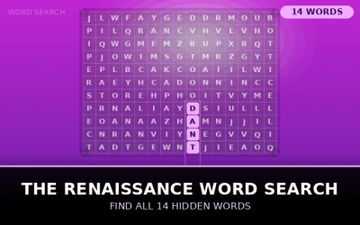 The Renaissance Word Search Word Search Puzzle