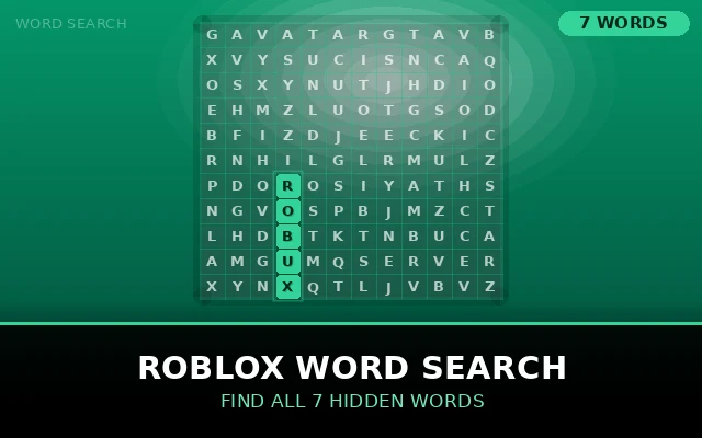 Roblox Word Search Grid