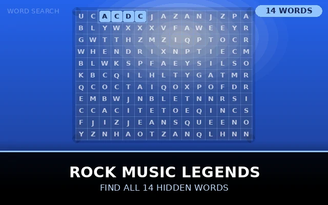 Rock Music Legends Grid