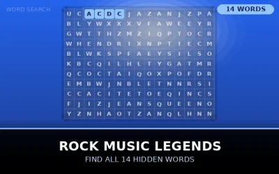 Rock Music Legends Word Search Puzzle