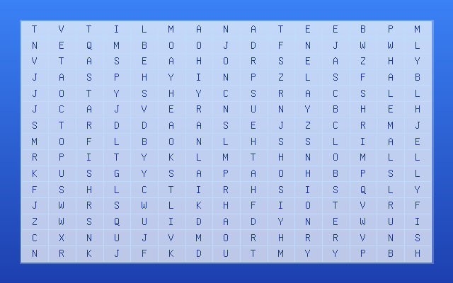 Sea Life Word Search Grid