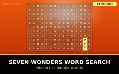 Seven Wonders Word Search Word Search Puzzle