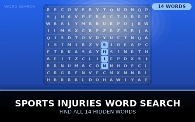 Sports Injuries Word Search Word Search Puzzle