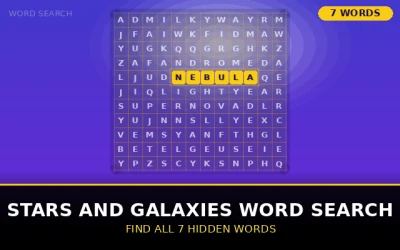 Stars and Galaxies Word Search Word Search Puzzle