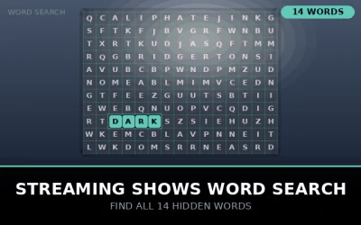 Streaming Shows Word Search Word Search Puzzle