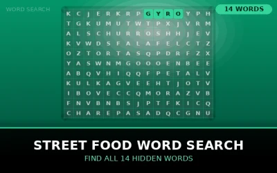 Street Food Word Search Word Search Puzzle