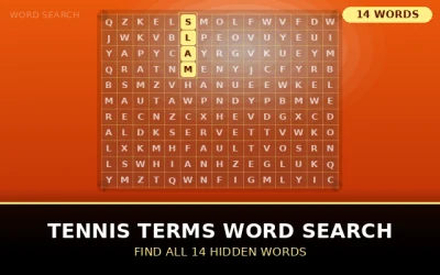 Tennis Terms Word Search Word Search Puzzle