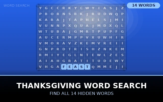 Thanksgiving Word Search Grid