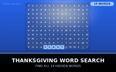 Thanksgiving Word Search Word Search Puzzle
