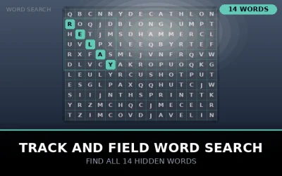 Track and Field Word Search Word Search Puzzle