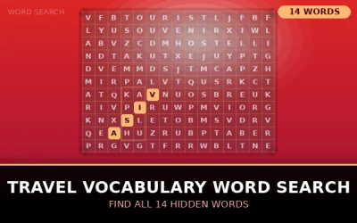 Travel Vocabulary Word Search Word Search Puzzle