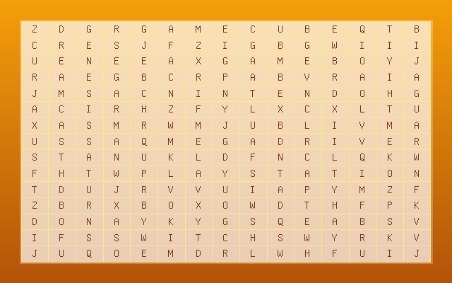 Video Game Consoles Word Search Grid