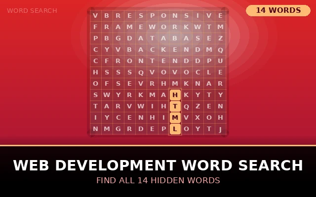 Web Development Word Search Grid