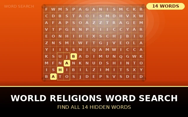 World Religions Word Search Grid