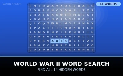 World War II Word Search Word Search Puzzle