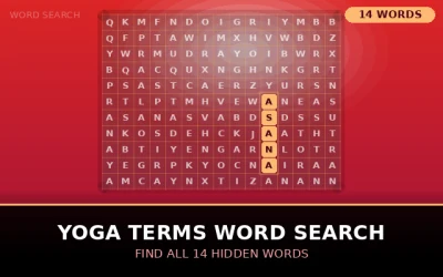 Yoga Terms Word Search Word Search Puzzle