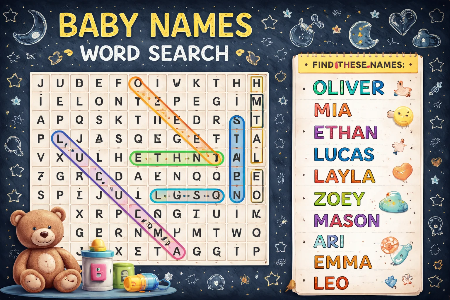 Baby Names Word Search: The Ultimate Fun Learning Activity for Parents and Kids