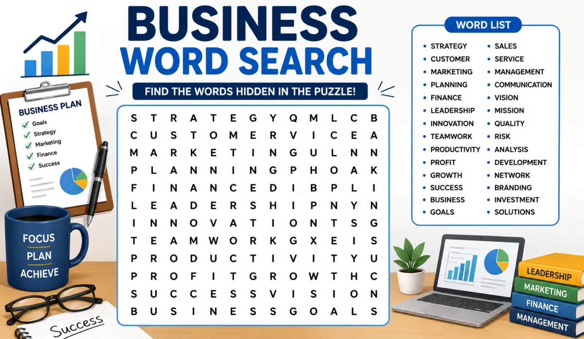 Business Terms Word Search — Finance Vocabulary for Professionals (2026)