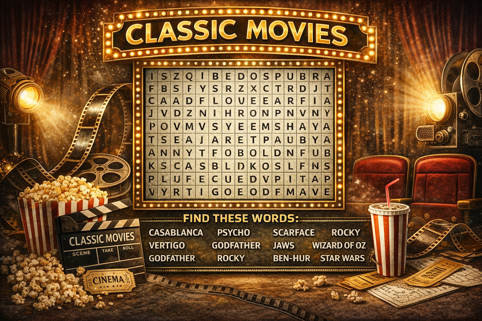 Classic Movies Word Search: The Ultimate Guide to Golden Age Puzzle Experience