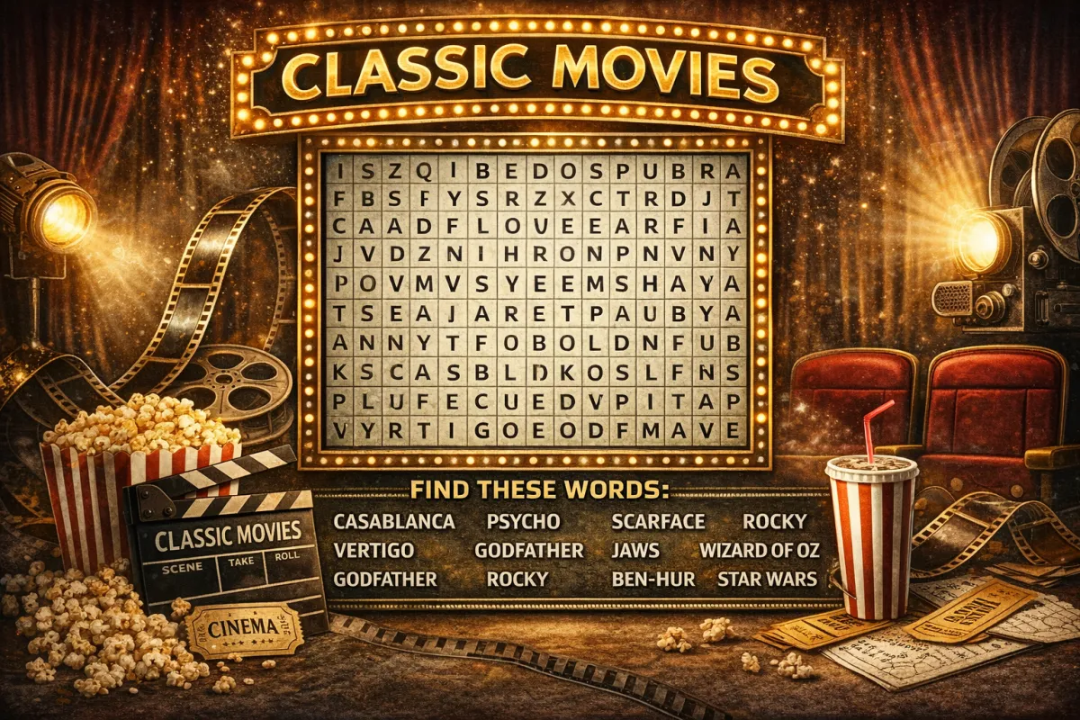 Classic Movies Word Search: The Ultimate Guide to Golden Age Puzzle Experience