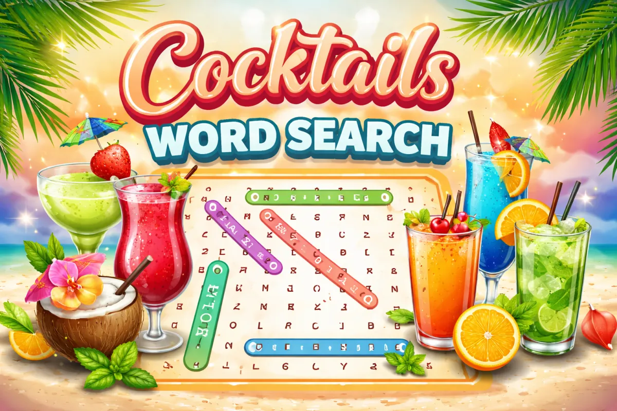 Cocktails Word Search: The Ultimate Puzzle for Every Drink Lover