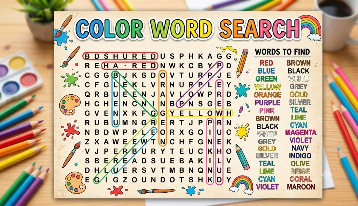 Colors Word Search: A Bright and Simple Way to Build Vocabulary