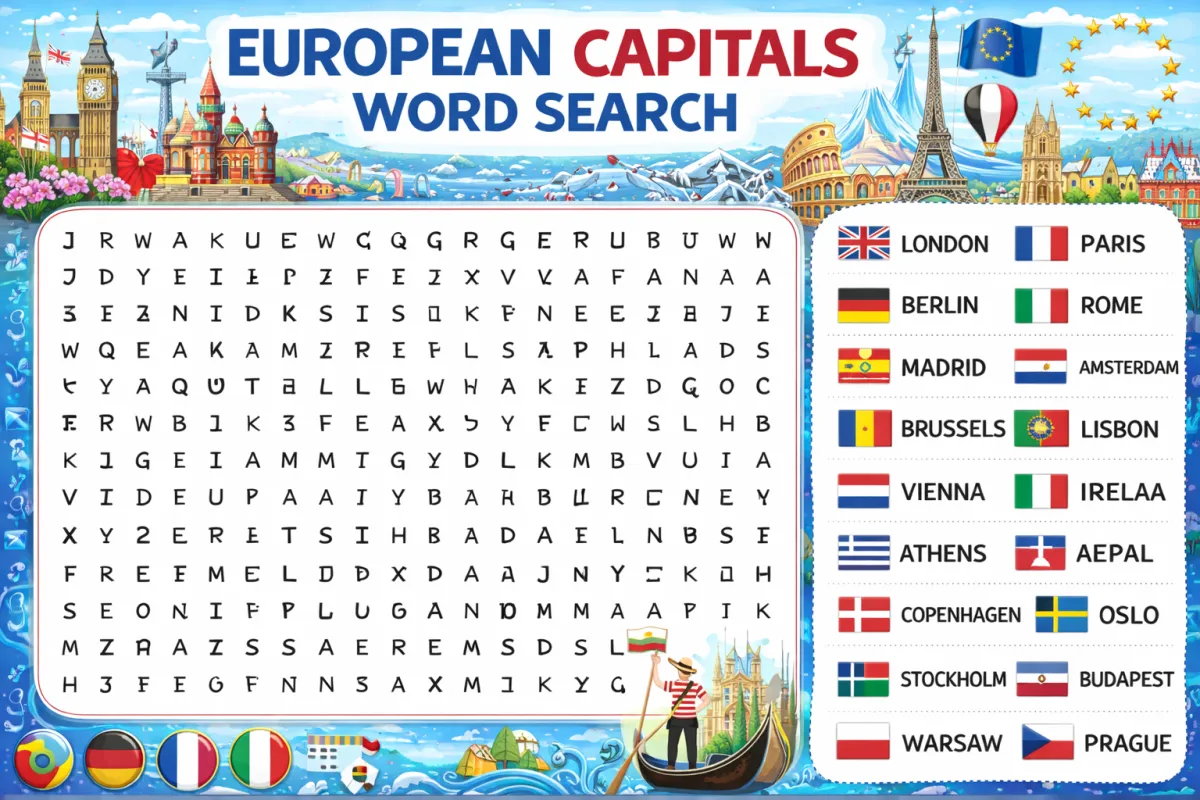 The Ultimate Guide European Capitals Word Search