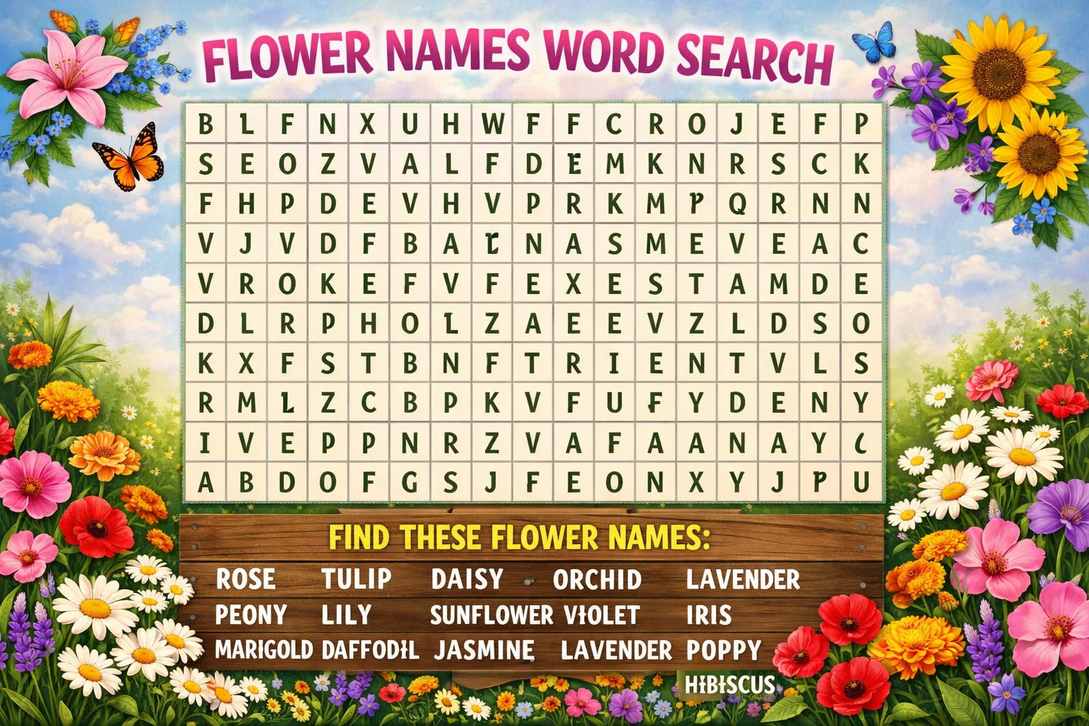 Flower Names Word Search Your Complete Guide to Knowing Puzzle