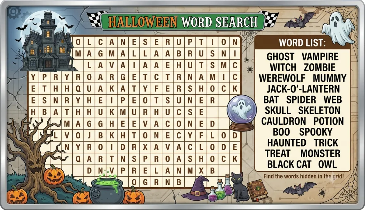 Halloween Word Search: A Spooktacular Way to Build Vocabulary