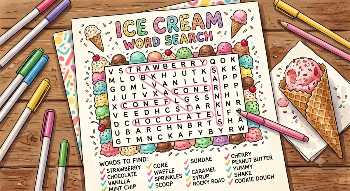 Ice Cream Word Search: A Cool Way to Build Vocabulary